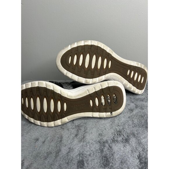 Clark's Women Teagan Step Loafer Black grey leather sandal adjustable size 7M - Picture 8 of 8